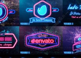 دانلود پروژه افترافکت نمایش لوگو نور نئون Neon Lights Badges