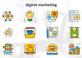 دانلود پروژه افترافکت آیکون متحرکت فلت دیجیتال مارکتینگ Digital Marketing-Flat Animated Icons