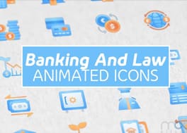 پروژه افتر افکت 30 آیکون متحرک بانک و حقوق Banking and Law