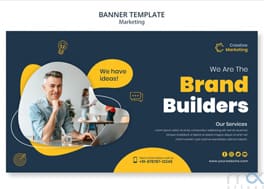 فایل لایه باز بنر فتوشاپ با موضوع ساخت برند brand builders