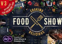 پروژه افتر افکت نمایش ویدیویی پخت و پز Food Show