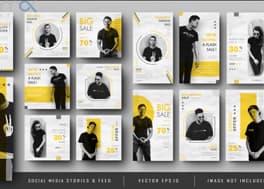 وکتور پست اینستاگرام مینیمال جذاب Minamlist yellow