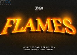 دانلود وکتور متن درخشان Hot glowing fire flames