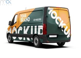 دانلود موکاپ لوگو اتومبیل ون Mockup of a van