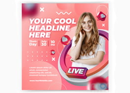 قالب پست اینستاگرام برای لایو کسب و کار Live streaming