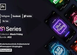 پروژه پریمیر اینستاگرام : پست و استوری نئونی Black Friday