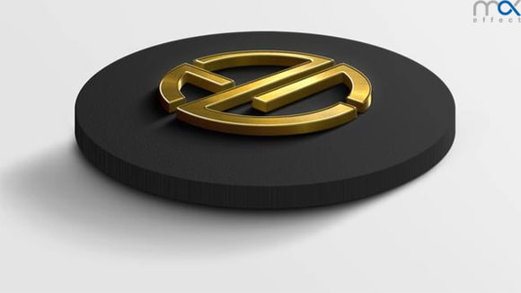 موکاپ فتوشاپ لوگوی طلایی شرکتی
