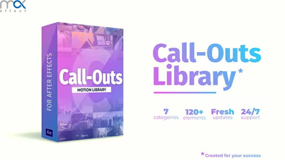 مجموعه متن متحرک با سبک callout در افترافکت