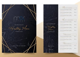 وکتور منو رستوران Marble healthy food restaurant menu