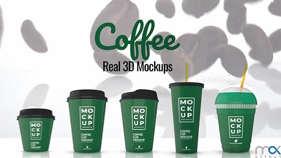انواع لیوان قهوه سه بعدی برای تبلیغ کافه