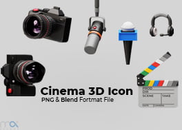 40 آیکون سه بعدی سینما Cinema 3D