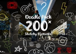 پروژه پریمیر 200 انیمیشن خطوط دودلینگ Doodle Pack