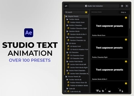 پلاگین افتر افکت 100 انیمیشن متن Studio Text Animation
