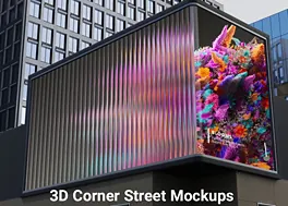 پروژه داوینچی ریزالو موکاپ 3D بیلبورد تبلیغاتی