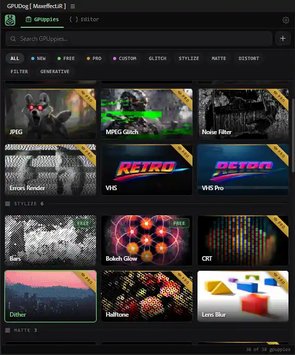 پنل اکستشن gpudog در افتر افکت