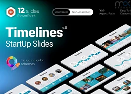 قالب پاورپوینت اینفوگرافیک تایم لاین Timeline