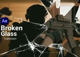 ترانزیشن افتر افکت جلوه شکستن شیشه Broken