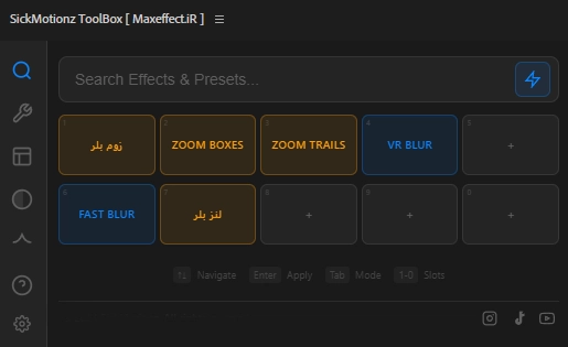 افکت زوم لنز و بلر در sickmotionz